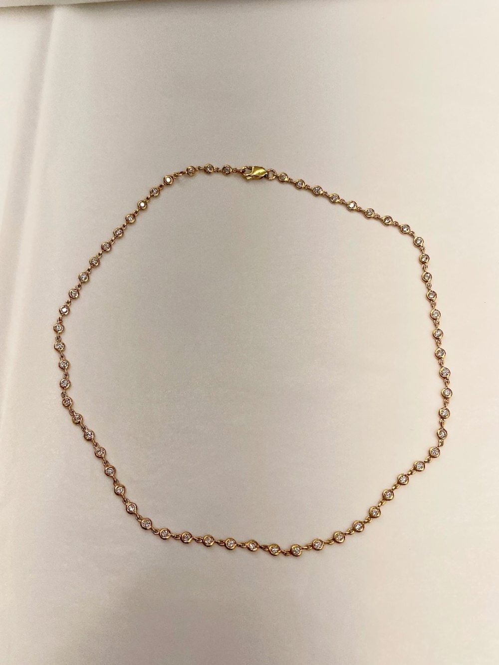 "Diamonds by the yard" style necklace 18K yellow gold